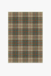 Dress Stewart Tartan Khaki Flatwoven Rug Brown - 120x185 - Machine Washable Area Rug - Kid & Pet Friendly - Indoor Rugs - Ruggable - thumbnail 1