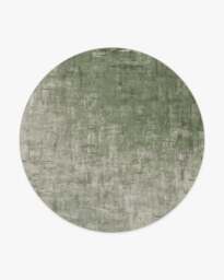 Impasto Sage Green Flatwoven Rug - 245 Round - Machine Washable Area Rug - Kid & Pet Friendly - Indoor Rugs - Ruggable - thumbnail 1