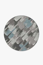 Rogue Squadron Dark Teal Flatwoven Rug - 185 Round - Machine Washable Area Rug - Kid & Pet Friendly - Indoor Rugs - Ruggable - thumbnail 1