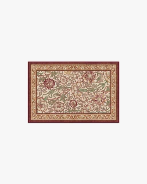 Pink & Rose Burgundy Flatwoven Rug by Morris & Co. - 60x90 - Machine Washable Area Rug - Kid & Pet Friendly - Indoor Rugs - Ruggable - image 1