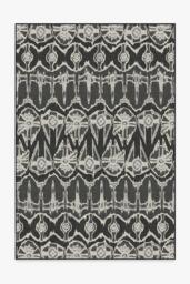 Corellian Ikat Black Flatwoven Rug - 185x275 - Machine Washable Area Rug - Kid & Pet Friendly - Indoor Rugs - Ruggable - thumbnail 1