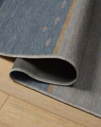 Dover Slate Blue & Natural Flatwoven Rug - 60x90 - Machine Washable Area Rug - Kid & Pet Friendly - Indoor Rugs - Ruggable - thumbnail 2