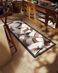 Portobello Road Soft Pink & Black Flatwoven Rug by RIXO - 60x90 - Machine Washable Area Rug - Kid & Pet Friendly - Indoor Rugs - Ruggable - thumbnail 2