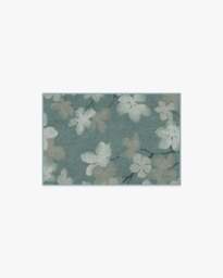 Magnolia Teal Rug - 60x90 - Machine Washable Area Rug - Kid & Pet Friendly - Indoor Rugs - Ruggable - thumbnail 1