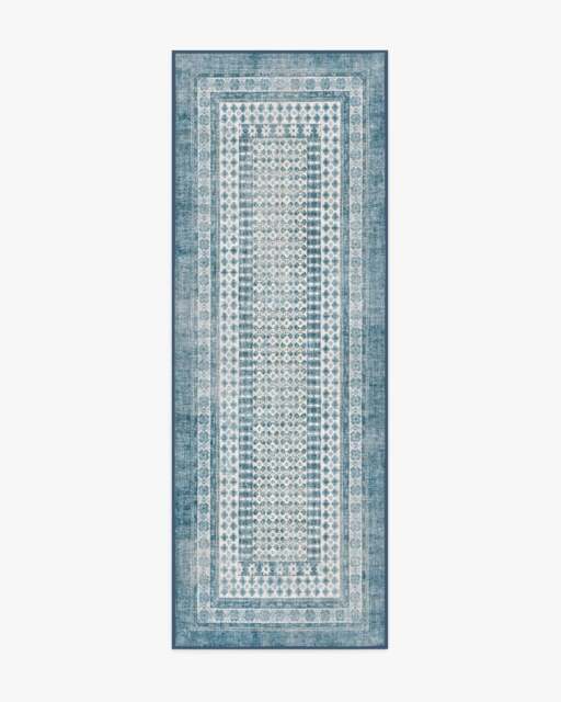 Cyrus Ocean & Ivory Outdoor Rug - 75x215 - Machine Washable Area Rug - Kid & Pet Friendly - Outdoor Rugs - Ruggable - image 1