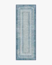 Cyrus Ocean & Ivory Outdoor Rug - 75x215 - Machine Washable Area Rug - Kid & Pet Friendly - Indoor Rugs - Ruggable