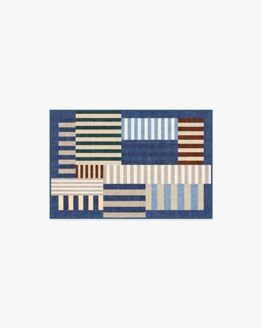 Maritime Multicolour Flatwoven Rug Blue - 60x90 - Machine Washable Area Rug - Kid & Pet Friendly - Indoor Rugs - Ruggable - image 1
