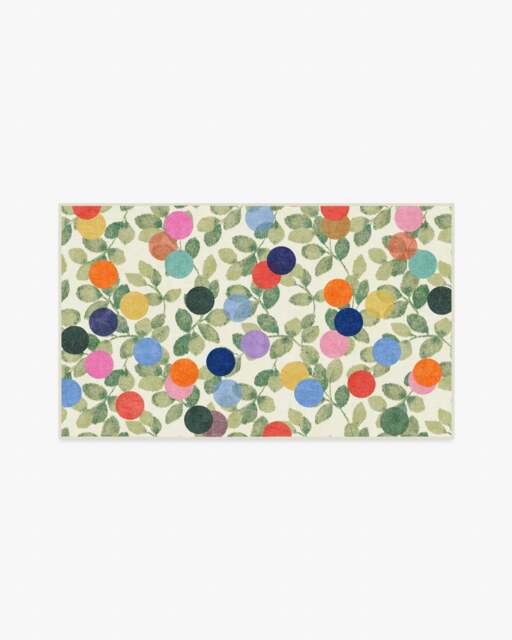 Botanical Whimsy Dots Neutral Rug - 90x150 - Machine Washable Area Rug - Kid & Pet Friendly - Indoor Rugs - Ruggable