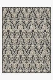 Mickey Damask Charcoal Rug - 275x365 - Machine Washable Area Rug - Kid & Pet Friendly - Indoor Rugs - Ruggable