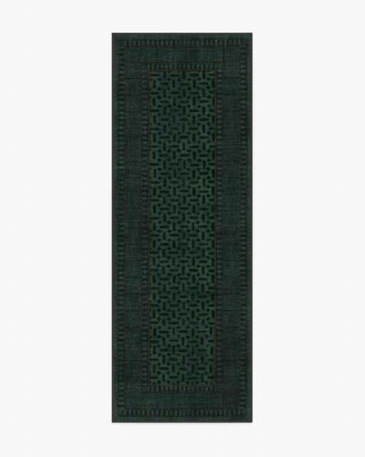 Kairos Forest Green Rug - 75x215 - Machine Washable Area Rug - Kid & Pet Friendly - Indoor Rugs - Ruggable - image 1