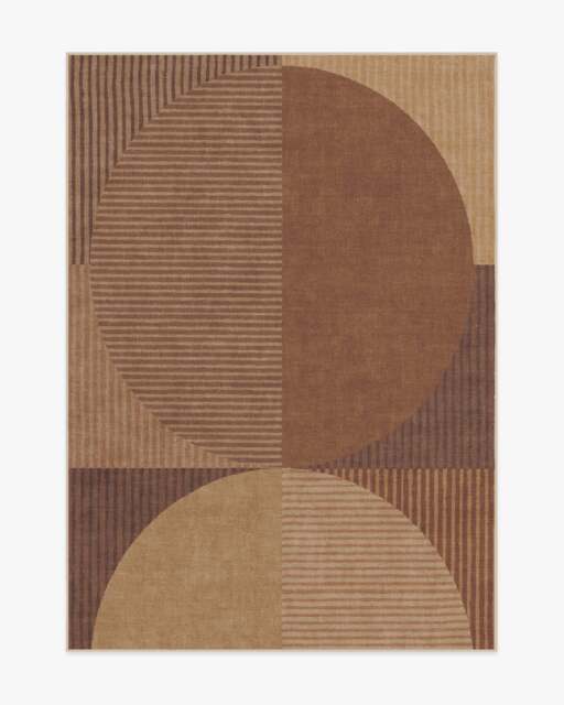 Harlow Copper & Brown Flatwoven Rug - 150x215 - Machine Washable Area Rug - Kid & Pet Friendly - Indoor Rugs - Ruggable - image 1