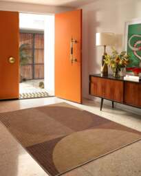 Harlow Copper & Brown Flatwoven Rug - 150x215 - Machine Washable Area Rug - Kid & Pet Friendly - Indoor Rugs - Ruggable - thumbnail 2