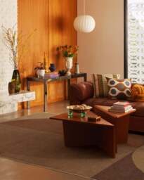 Harlow Copper & Brown Flatwoven Rug - 150x215 - Machine Washable Area Rug - Kid & Pet Friendly - Indoor Rugs - Ruggable - thumbnail 3