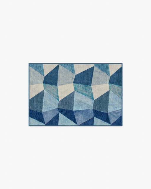 Rhea Blue Flatwoven Rug - 60x90 - Machine Washable Area Rug - Kid & Pet Friendly - Indoor Rugs - Ruggable - image 1
