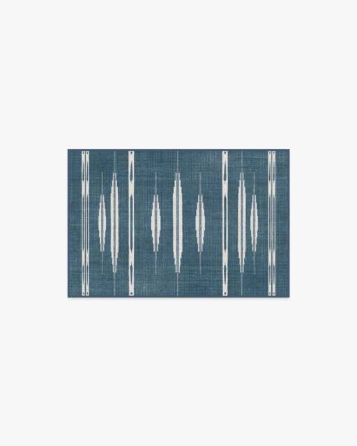 Raye Indigo & Ivory Flatwoven Rug - 60x90 - Machine Washable Area Rug - Kid & Pet Friendly - Indoor Rugs - Ruggable - image 1