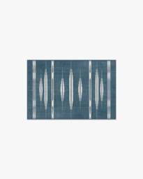 Raye Indigo & Ivory Flatwoven Rug - 60x90 - Machine Washable Area Rug - Kid & Pet Friendly - Indoor Rugs - Ruggable - thumbnail 1