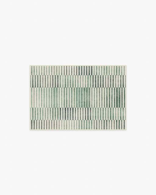 Shadow Stripe Green Flatwoven Rug - 60x90 - Machine Washable Area Rug - Kid & Pet Friendly - Indoor Rugs - Ruggable - image 1