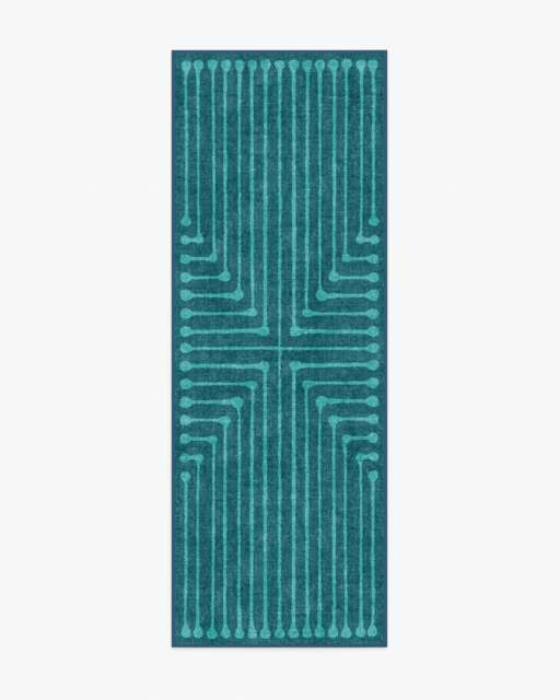 Inkdrop Blue & Teal Rug by Jonathan Adler - 75x215 - Machine Washable Area Rug - Kid & Pet Friendly - Indoor Rugs - Ruggable - image 1