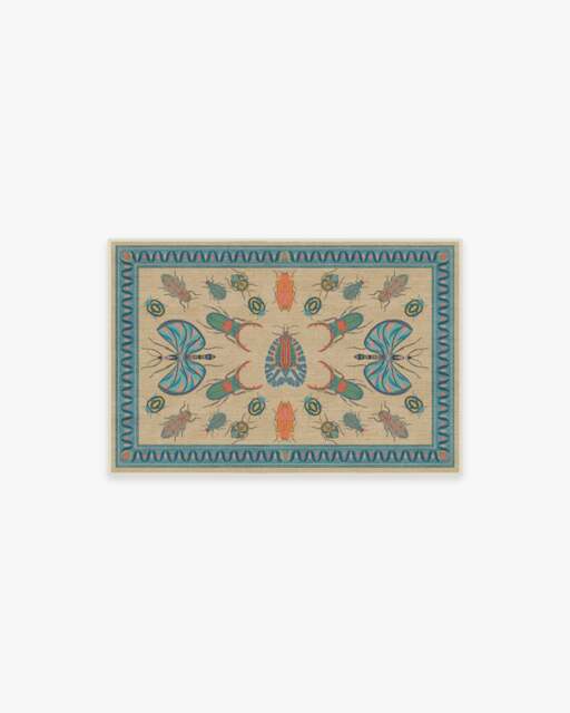 Flutterby Multicolor Flatwoven Rug by Iris Apfel Brown - 60x90 - Machine Washable Area Rug - Kid & Pet Friendly - Indoor Rugs - Ruggable - image 1