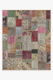 Patchwork Boho Flatwoven Rug Red - 245x305 - Machine Washable Area Rug - Kid & Pet Friendly - Indoor Rugs - Ruggable - thumbnail 1