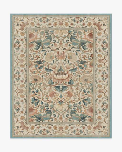 Lodden Soft Rose & Teal Rug by Morris & Co. - 245x305 - Machine Washable Area Rug - Kid & Pet Friendly - Indoor Rugs - Ruggable - image 1