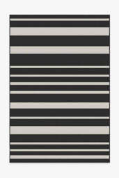 Sailmaker Stripe Black Outdoor Rug - 185x275 - Machine Washable Area Rug - Kid & Pet Friendly - Indoor Rugs - Ruggable