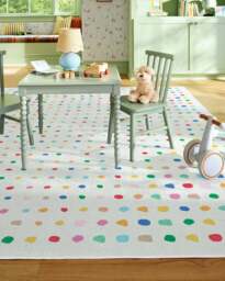 Jelly Dot Brights Rug White - 90x150 - Machine Washable Area Rug - Kid & Pet Friendly - Indoor Rugs - Ruggable - thumbnail 2
