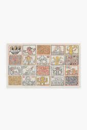 Keith Haring One Man Show Spice Tufted Rug Orange - 90x150 - Machine Washable Area Rug - Kid & Pet Friendly - Indoor Rugs - Ruggable - thumbnail 1
