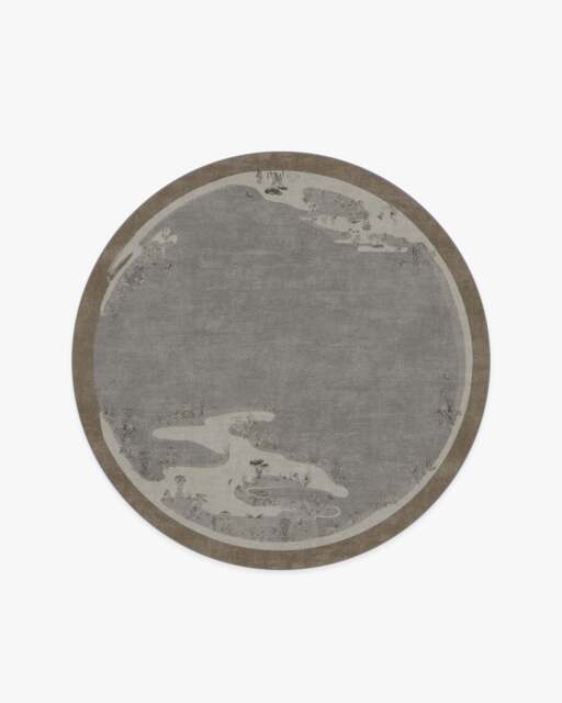 Mushroom Dream Grey Taupe Rug by Architectural Digest - 185 Round - Machine Washable Area Rug - Kid & Pet Friendly - Indoor Rugs - Ruggable - image 1