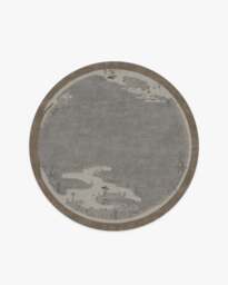 Mushroom Dream Grey Taupe Rug by Architectural Digest - 185 Round - Machine Washable Area Rug - Kid & Pet Friendly - Indoor Rugs - Ruggable