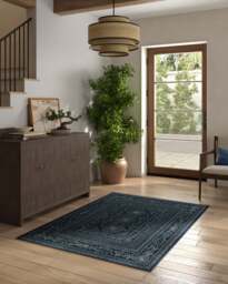 Gisele Navy Rug - 75x215 - Machine Washable Area Rug - Kid & Pet Friendly - Indoor Rugs - Ruggable - thumbnail 2