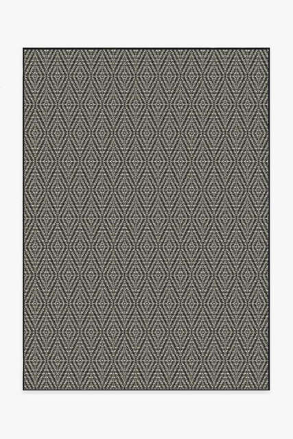 Halo Diamond Black Outdoor Rug - 150x215 - Machine Washable Area Rug - Kid & Pet Friendly - Indoor Rugs - Ruggable - image 1
