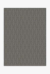 Halo Diamond Black Outdoor Rug - 150x215 - Machine Washable Area Rug - Kid & Pet Friendly - Indoor Rugs - Ruggable
