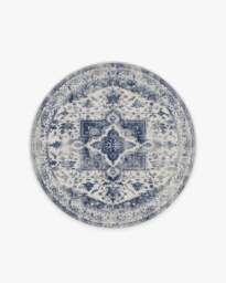 Kira Delft Blue Rug - 185 Round - Machine Washable Area Rug - Kid & Pet Friendly - Indoor Rugs - Ruggable - thumbnail 1