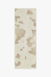 Ivory & Cream Faux Cowhide Rug - 75x215 - Machine Washable Area Rug - Kid & Pet Friendly - Indoor Rugs - Ruggable - thumbnail 1
