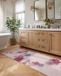 Clara Soft Rose Flatwoven Rug Pink - 60x90 - Machine Washable Area Rug - Kid & Pet Friendly - Indoor Rugs - Ruggable - thumbnail 2