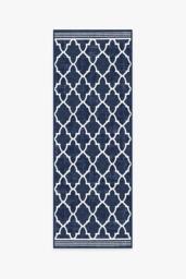 Varia Trellis Royal Blue Outdoor Rug - 75x215 - Machine Washable Area Rug - Kid & Pet Friendly - Outdoor Rugs - Ruggable - thumbnail 1