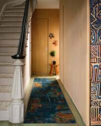 Sgraffito Royal Blue Flatwoven Rug by Malene Barnett - 60x90 - Machine Washable Area Rug - Kid & Pet Friendly - Indoor Rugs - Ruggable - thumbnail 2