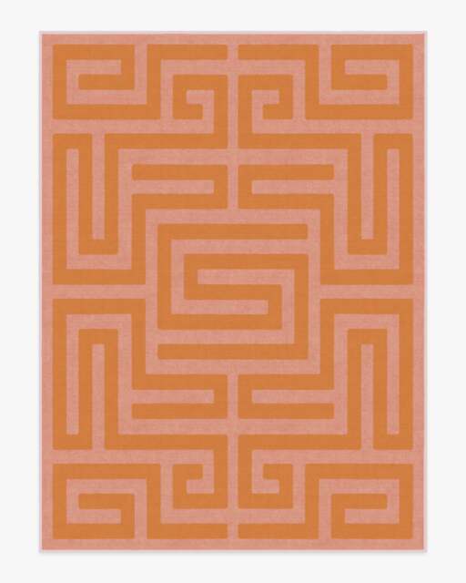 Maze Pink & Orange Flatwoven Rug - 275x365 - Machine Washable Area Rug - Kid & Pet Friendly - Indoor Rugs - Ruggable - image 1