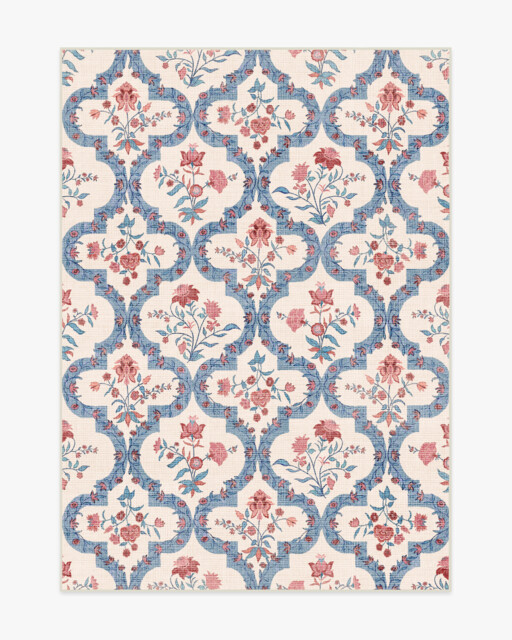 Elodie Currant & Ocean Outdoor Rug - 150x215 - Machine Washable Area Rug - Kid & Pet Friendly - Indoor Rugs - Ruggable - image 1