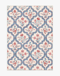 Elodie Currant & Ocean Outdoor Rug - 150x215 - Machine Washable Area Rug - Kid & Pet Friendly - Indoor Rugs - Ruggable - thumbnail 1