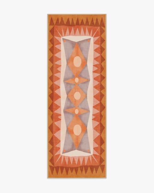 Hilma Papaya Outdoor Rug by Jungalow Orange - 75x215 - Machine Washable Area Rug - Kid & Pet Friendly - Indoor Rugs - Ruggable - image 1
