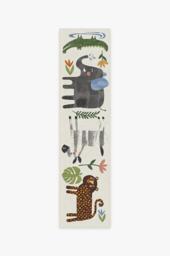 Jungle Safari Multicolour Rug Green - 150x215 - Machine Washable Area Rug - Kid & Pet Friendly - Indoor Rugs - Ruggable - thumbnail 2