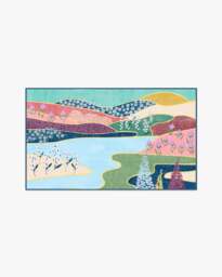 Dreamland Multicolour Bright Flatwoven Rug Blue - 90x150 - Machine Washable Area Rug - Kid & Pet Friendly - Indoor Rugs - Ruggable - thumbnail 1