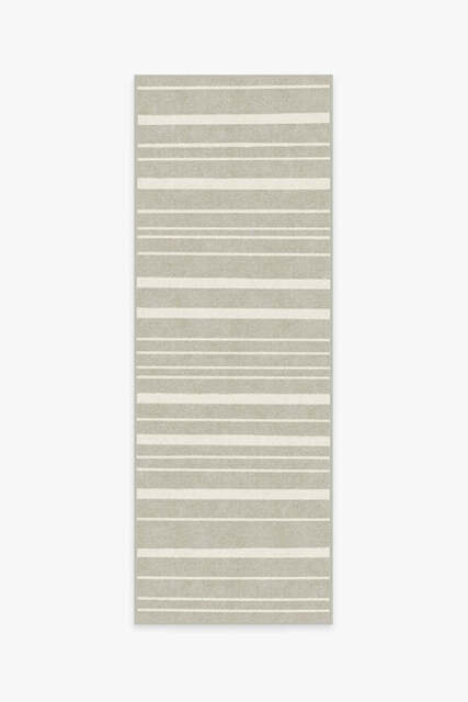 Hudson Stripe Stone Flatwoven Rug Beige - 75x215 - Machine Washable Area Rug - Kid & Pet Friendly - Indoor Rugs - Ruggable - image 1