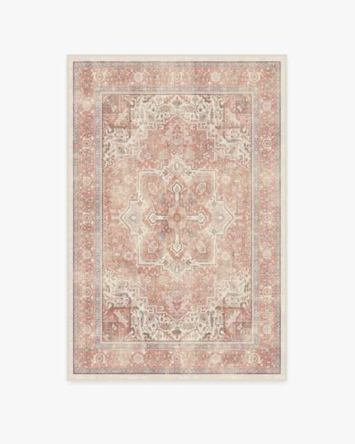 Kamran Rose Rug Pink - 120x185 - Machine Washable Area Rug - Kid & Pet Friendly - Indoor Rugs - Ruggable - image 1