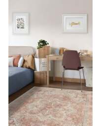 Kamran Rose Rug Pink - 120x185 - Machine Washable Area Rug - Kid & Pet Friendly - Indoor Rugs - Ruggable - thumbnail 4