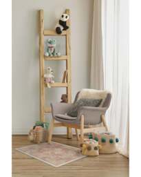 Kamran Rose Rug Pink - 120x185 - Machine Washable Area Rug - Kid & Pet Friendly - Indoor Rugs - Ruggable - thumbnail 2