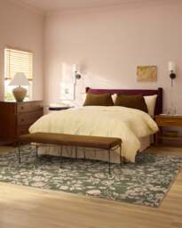 Brenna Olive Green & Cream Rug - 185x275 - Machine Washable Area Rug - Kid & Pet Friendly - Indoor Rugs - Ruggable - thumbnail 3