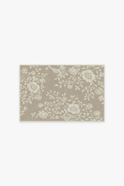 Mallow Flower Natural Stone Flatwoven Rug by Morris & Co. - 60x90 - Machine Washable Area Rug - Kid & Pet Friendly - Indoor Rugs - Ruggable - image 1